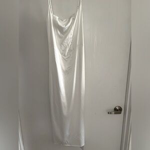 White satin dress